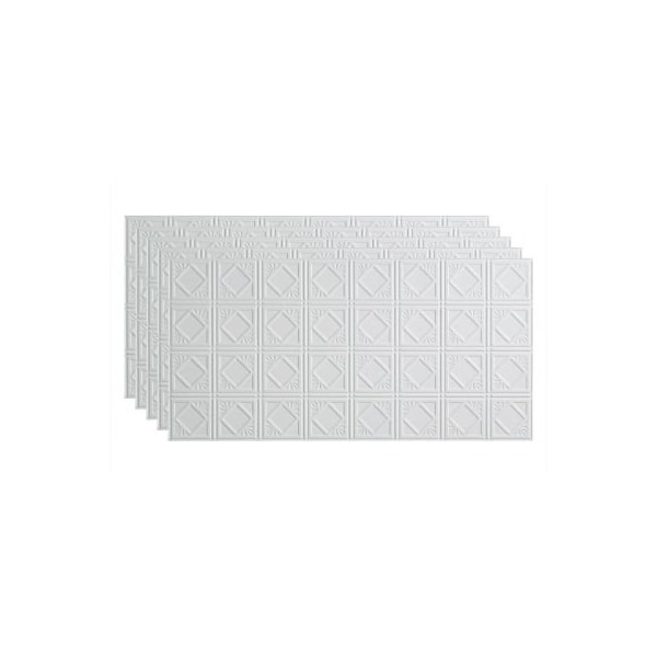 Acoustic Ceiling Products Fasade Traditional Syle # 4 - 48-3/8" x 24-3/8" PVC Glue Up Tile in Matte White - PG5301 - main